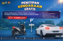 Ket foto. Selebaran pengumuman penitipan kendaraan bermotor yang di gagas jajaran Kepolisian Resor Malang untuk masyarakat yang akan mudik ke kampung halaman 