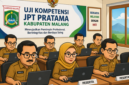Ket foto. Karikatur Uji kompetensi JPT Pratama di Kabupaten Malang 