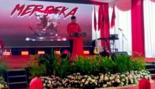 Ket foto. Ketua DPC PDI Perjuangan Kabupaten Malang, Didik Gatot Subroto saat memberikan sambutan pada Musancab 
