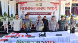 Waka polres saat Press Rilis di Mapolres Pasuruan (Foto: Abdullah pendoposatu.id)