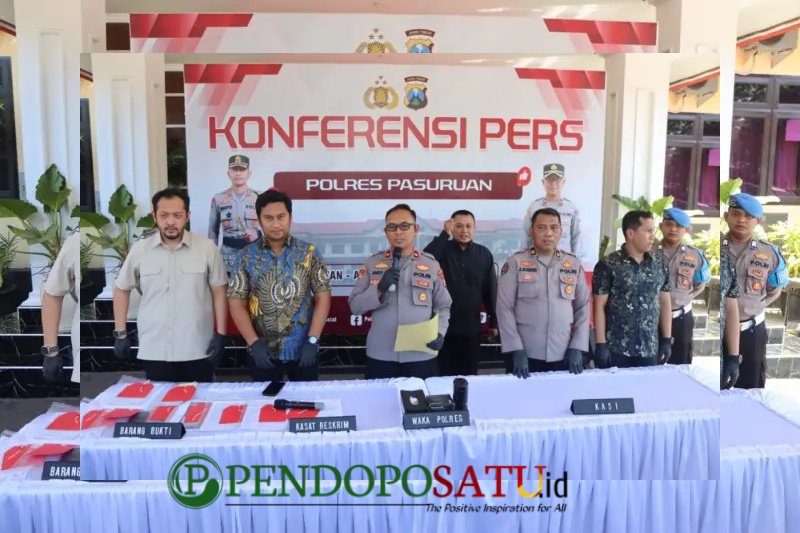 Waka polres saat Press Rilis di Mapolres Pasuruan (Foto: Abdullah pendoposatu.id)