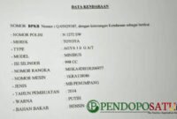 Spesifikasi Berita Kehilangan (Foto: Seno pendoposatu.id)