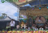 Bupati Malang, HM Sanusi saat memberikan sambutan di halal bihalal dan pengajian umum di Kecamatan Donomulyo (Foto: Seno pendoposatu.id)