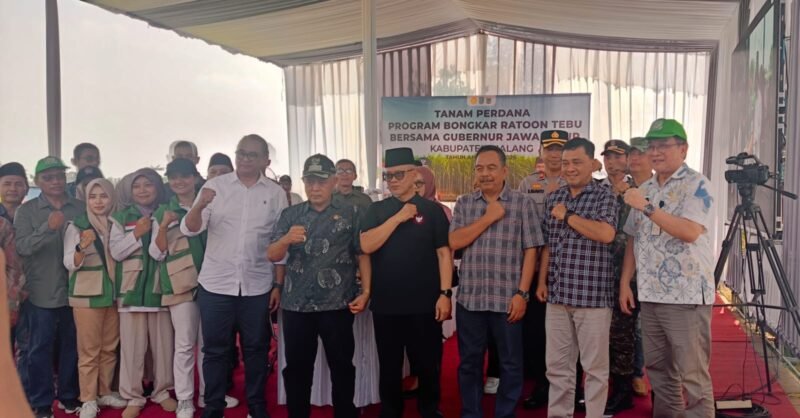 Ket foto. Usai tanam perdana bersama Gubernur Jawa Timur program Bongkar Ratoon secara zoom di Desa Sukoraharjo Kecamatan Kepanjen