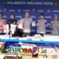 Kapolresta Malang Kota, Putu Kholis Aryana Bersama Jajarannya Saat Menggelar Konferensi Pers (Foto: Seno Pendoposatu)