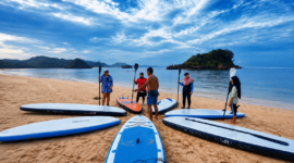 Ket foto. Salah satu olahraga air yang disukai wisatawan saat berkunjung di Pantai 3 ini 1 Banyu meneng Bantur Malang