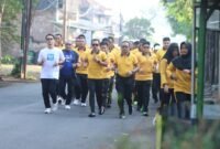 Jajaran Anggota Polres Pasuruan Saat Olah Raga Lari Bersama (Foto: Abdullah Pendoposatu)
