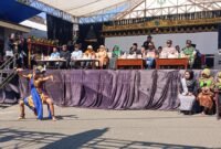 Ket foto. Perayaan Hari Ulang Tahun Desa Ngabab Kecamatan Pujon yang dihadiri Wakil Bupati Malang, Lathifah Shohib beserta jajaran OPD, Forkopimcam dan Pemerintahan Desa Ngabab