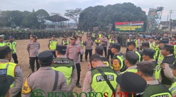Apel Persiapan Polres Malang Dalam Pengamanan Kunker Presiden, Prabowo Subianto (Foto: bgs Pendoposatu)