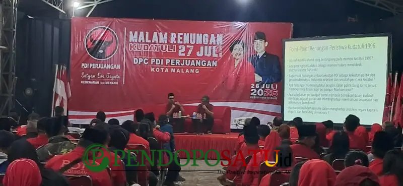 Peringatan peristiwa Kudatuli di Kantor DPC PDI Perjuangan Kota Malang (Foto: Setyo pendoposatu.id)