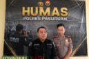Humas Polres Pasuruan saat pres rilis di depan awak media (Foto: Abdullah pendoposatu.id)
