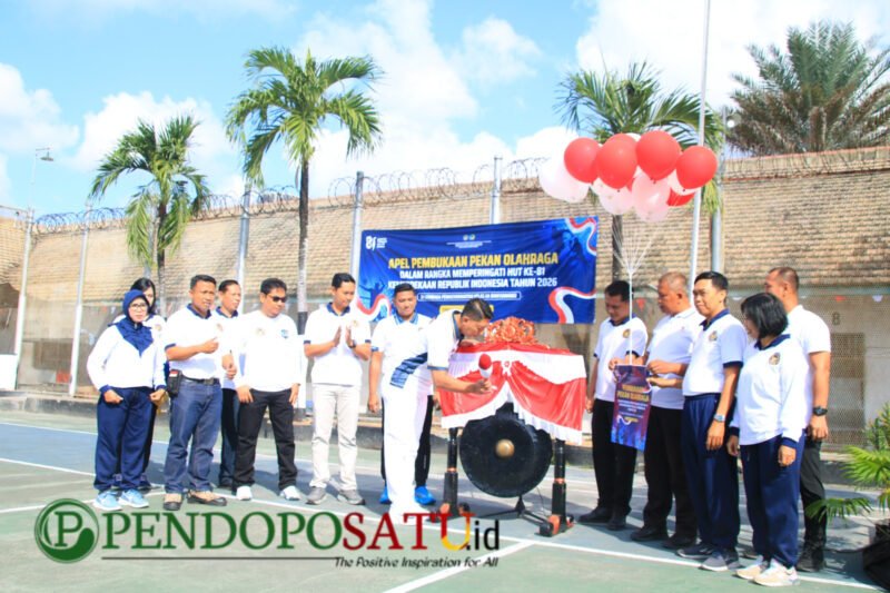 Pembukaan Pekan Olahraga Seni dan Budaya (Porsenap) di Lapangan Blok Griya Blambangan, Lapas Banyuwangi (Foto: Boby pendoposatu.id)