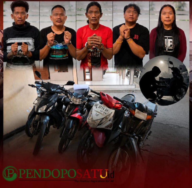 Lima terduga pelaku spesialis curanmor sudah diamankan Satgas URC Blambangan (Foto: Boby pendoposatu.id)