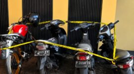 BB unit sepeda motor yang di amankan di Mako Polresta Banyuwangi (Foto: Boby pendoposatu.id)