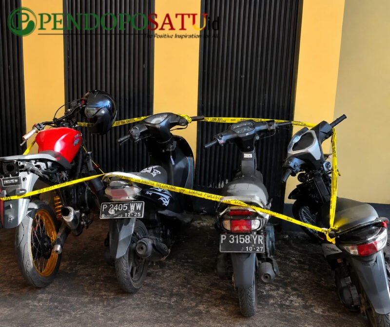 BB unit sepeda motor yang di amankan di Mako Polresta Banyuwangi (Foto: Boby pendoposatu.id)