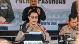 Kabid Humas Polda Jatim, Kombes Pol Jules Abraham Abast saat press rilis di Mapolres Pasuruan (Foto: Abdullah pendoposatu.id)