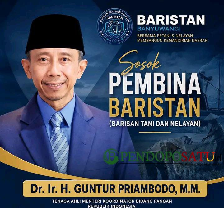 Dr. Ir. H. Guntur Priambodo, M.M pembina BARISTAN Banyuwangi Barisan Tani dan Nelayan) yang juga Tenaga Ahli Menteri Koordinator Bidang Pangan Republik Indonesia (Foto: Boby pendoposatu.id)