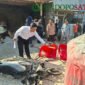 Kondisi gudang penyimpanan bahan bangunan saat Polsek Singosari mendatangi olah TKP (Foto: Diky pendoposatu.id)
