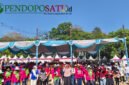 Ketua KORMI kabupaten Pasuruan, drg. Merita Rusdi Sutejo saat memimpin senam di taman Candra Wilwatikta (Foto: Abdullah pendoposatu.id)