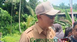 Kepala DPUBM Kabupaten Malang, Khairul Isnaidi Kusuma saat di konfirmasi oleh awak media (Foto: bgs pendoposatu.id)