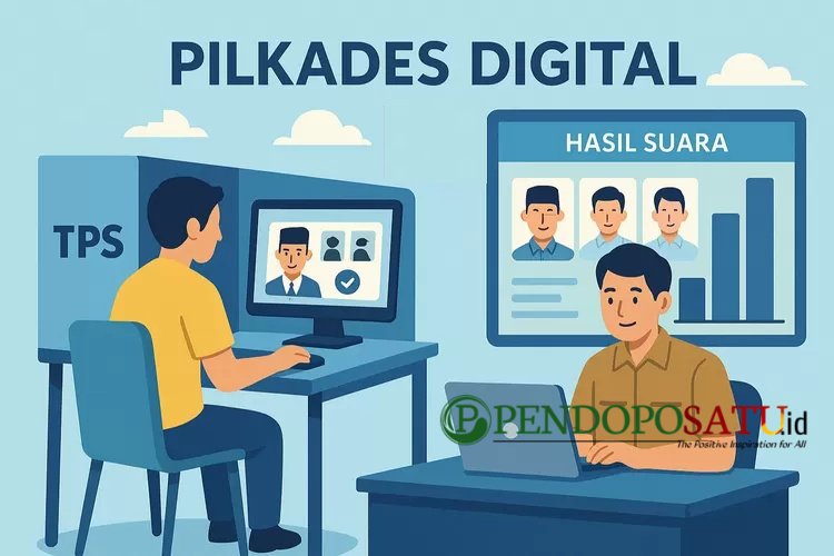 Ilustrasi Pilkades pakai program opsi E-voting (Foto: bgs pendoposatu.id)