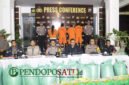 Polres Pasuruan saat press conference kasus pengemasan ulang beras SPHP (Foto: Abdullah pendoposatu.id)