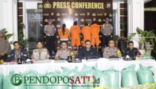 Polres Pasuruan saat press conference kasus pengemasan ulang beras SPHP (Foto: Abdullah pendoposatu.id)
